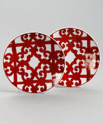 hermes red and white plates|hermes plates price.